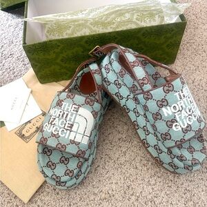 NWT Blue Monogram Slides